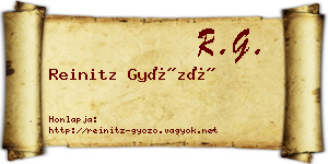Reinitz Győző névjegykártya