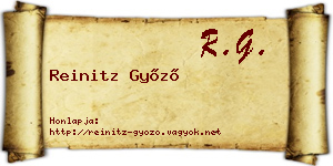 Reinitz Győző névjegykártya